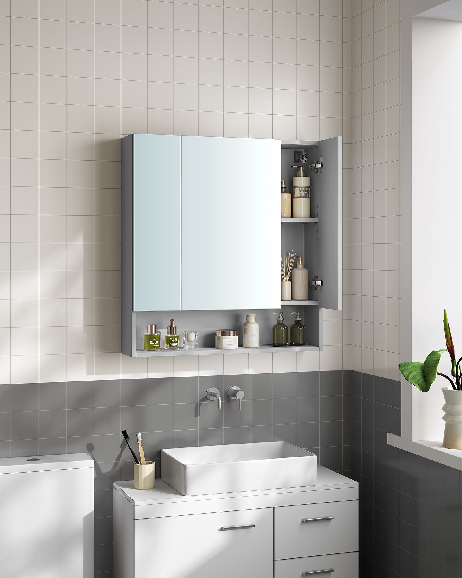 Bathroom furniture - With 3 doors - 16.5 × 70 × 75 cm