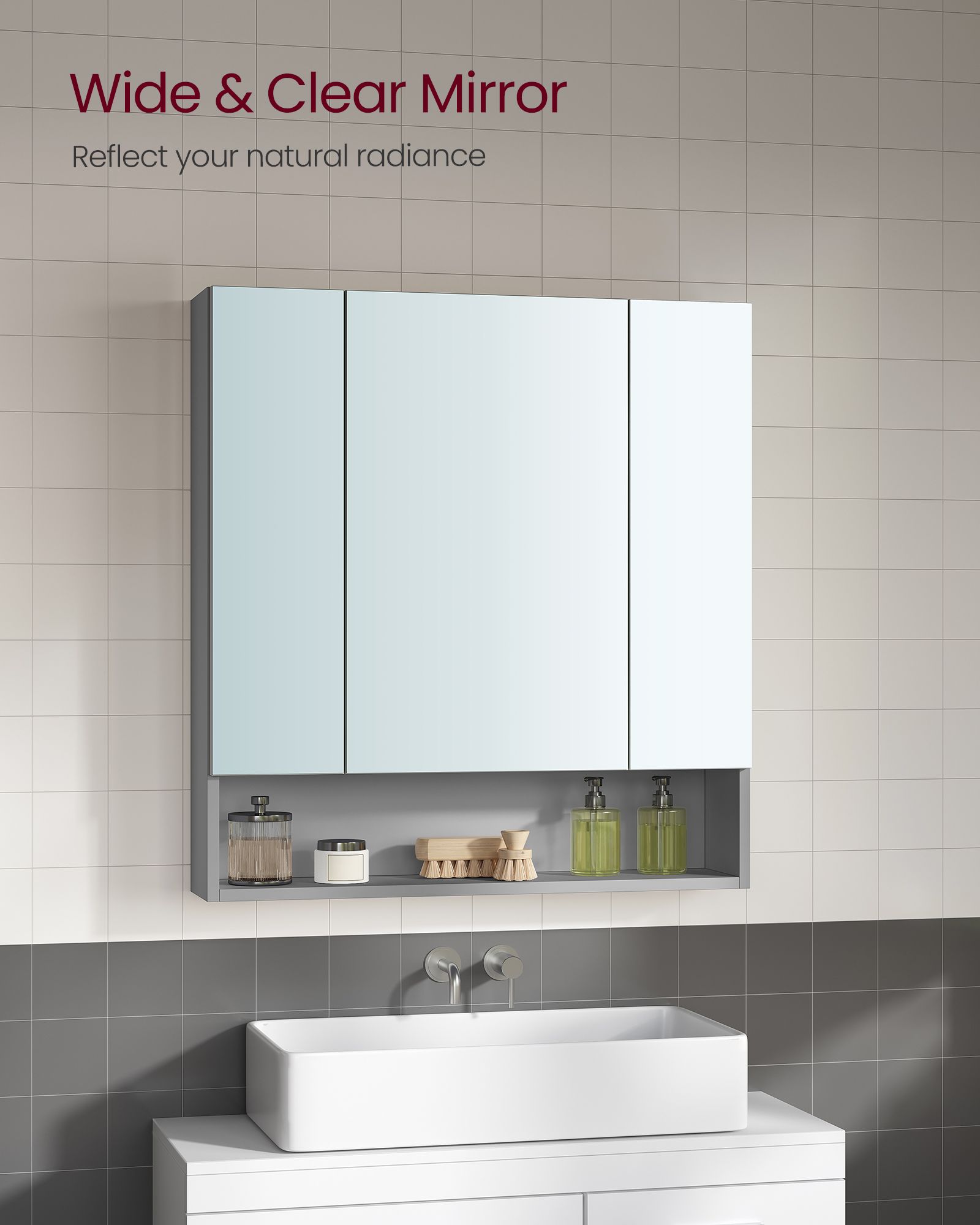 Bathroom furniture - With 3 doors - 16.5 × 70 × 75 cm