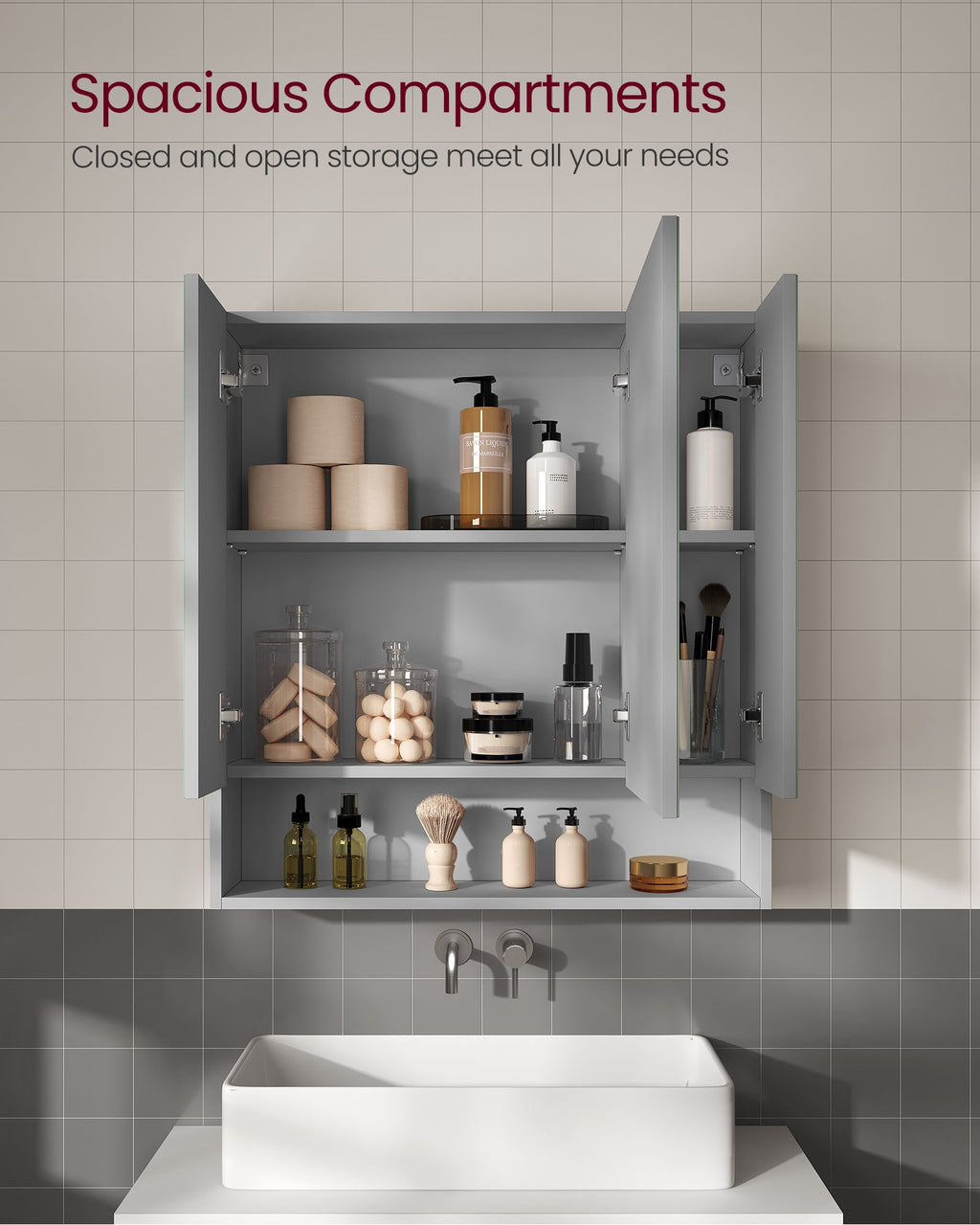 Bathroom furniture - With 3 doors - 16.5 × 70 × 75 cm