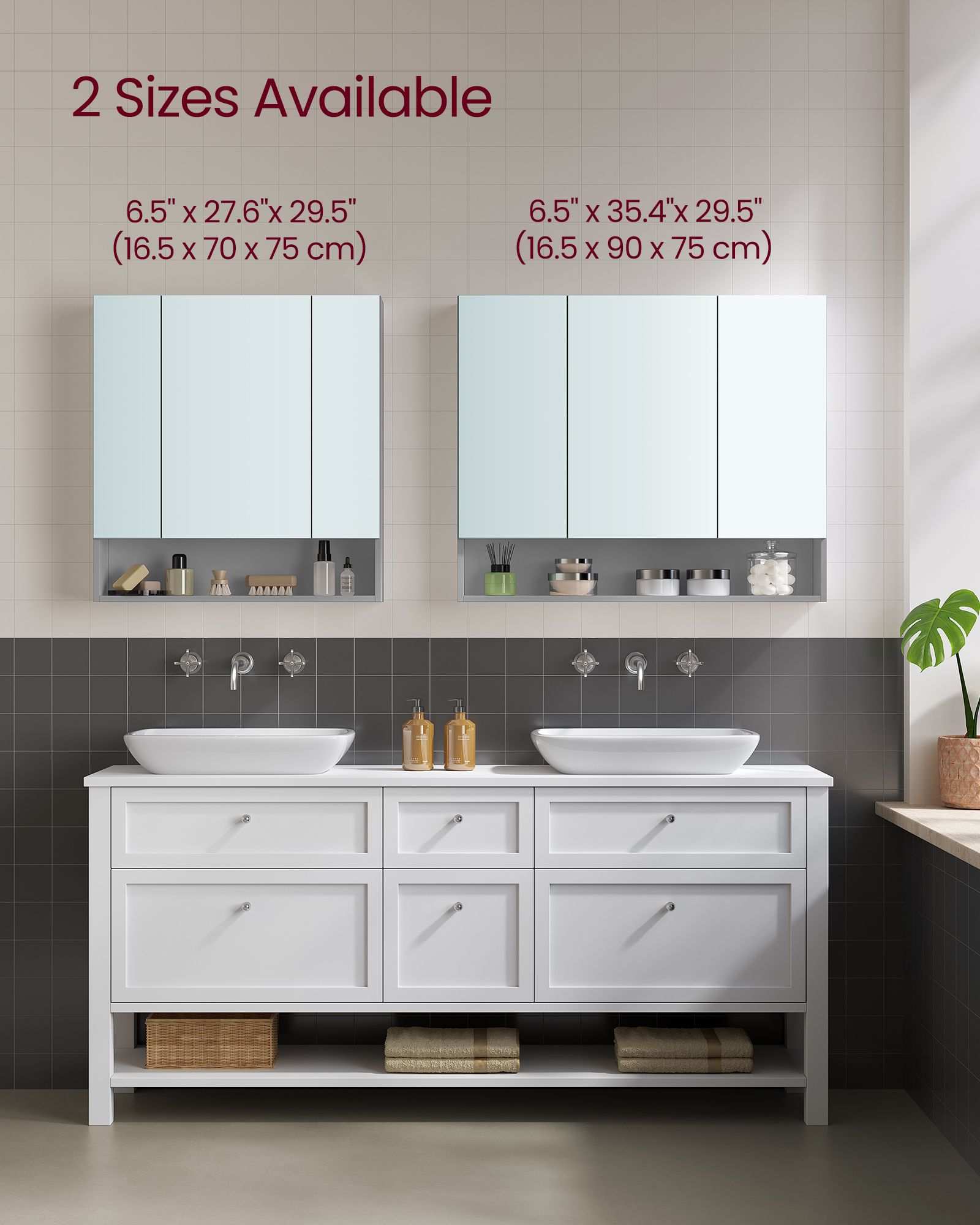 Bathroom furniture - With 3 doors - 16.5 × 70 × 75 cm
