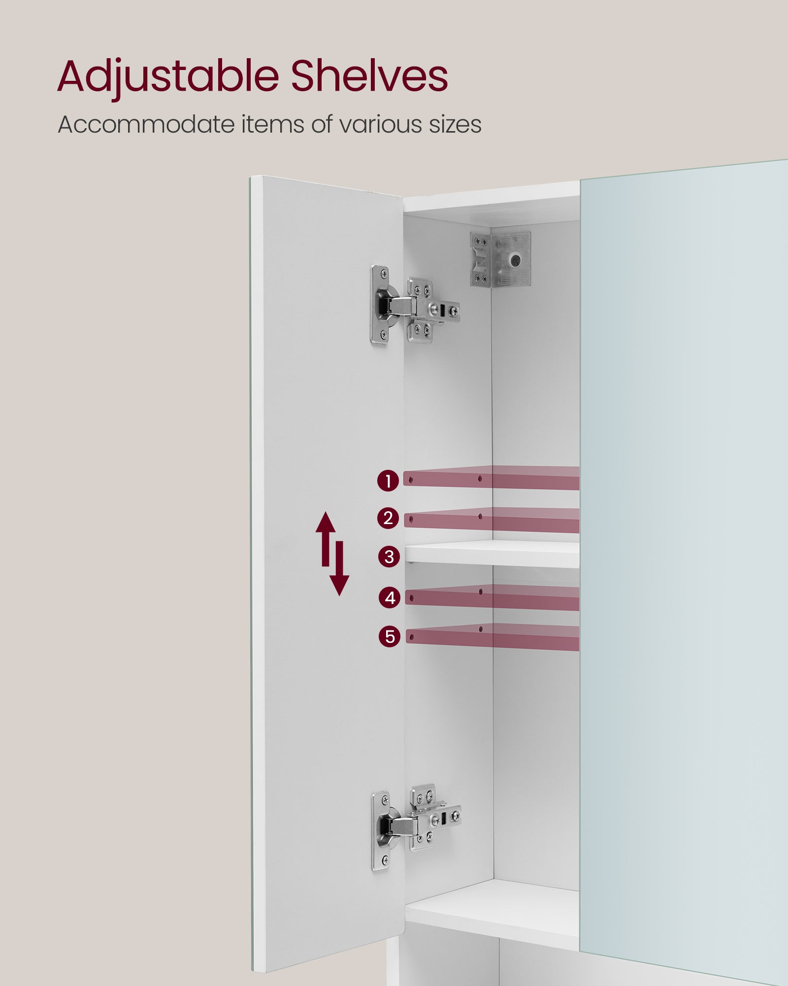 Bathroom cabinet - with 3 doors - 16.5 × 70 × 75 cm - Wolkwit