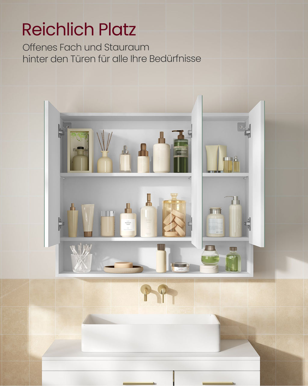 Bathroom Furniture - With 3 doors - 16.5 × 90 × 75 cm - Wolkwit
