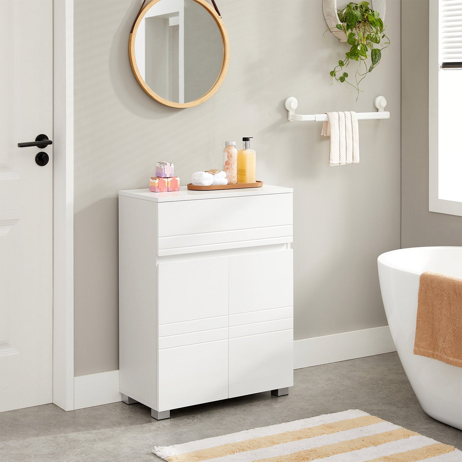 Bathroom cabinet - Sideboard with drawer - White