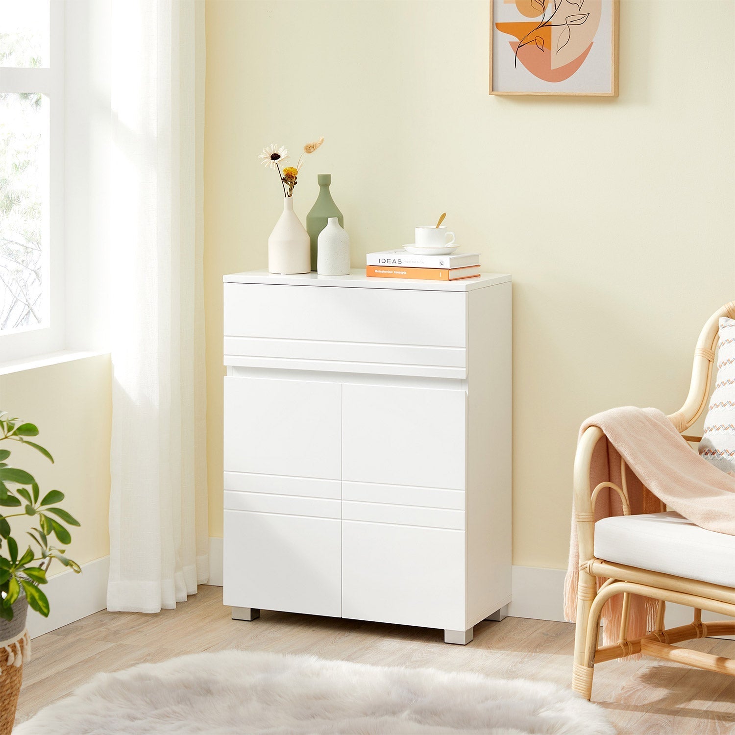 Bathroom cabinet - Sideboard with drawer - White