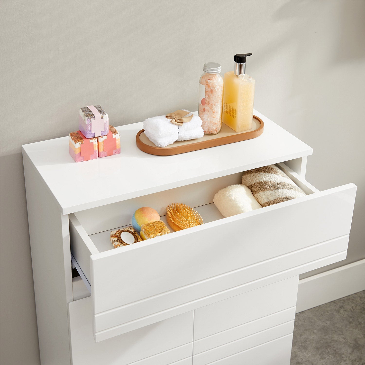 Bathroom cabinet - Sideboard with drawer - White