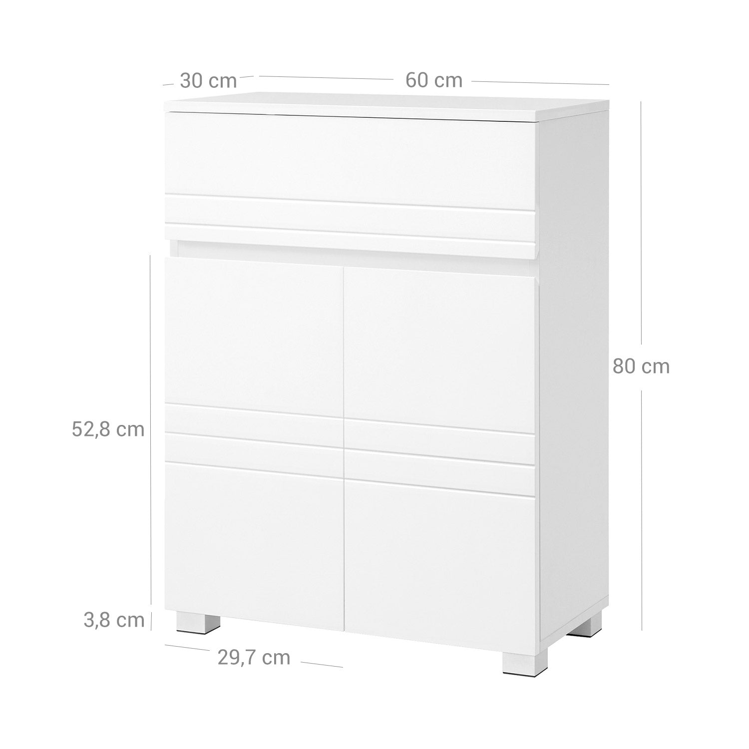 Bathroom cabinet - Sideboard with drawer - White
