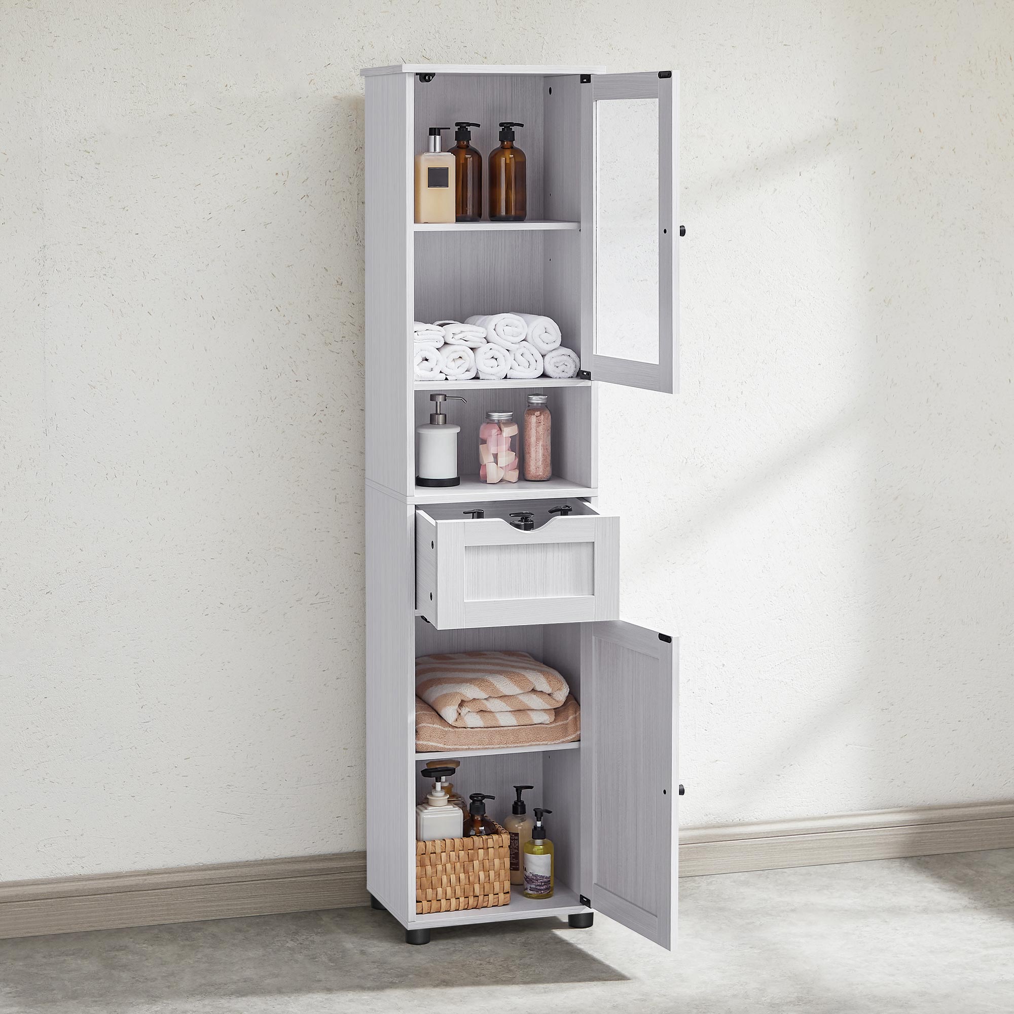 Bathroom cabinet - Storage cupboard - Kitchen cupboard - Living room cabinet - White