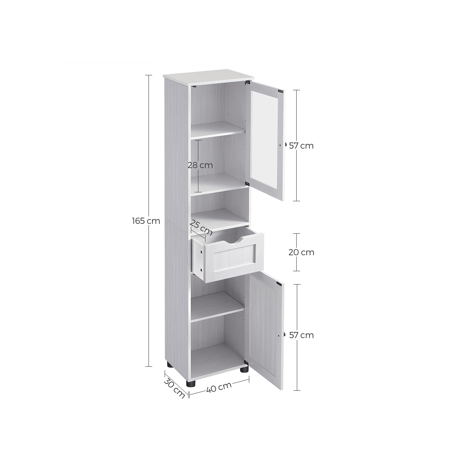 Bathroom cabinet - Storage cupboard - Kitchen cupboard - Living room cabinet - White