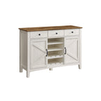 Kitchen cupboard with wine rack vintage white honey brown