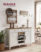 Kitchen cupboard with wine rack vintage white honey brown