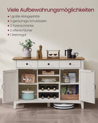 Kitchen cupboard with wine rack vintage white honey brown