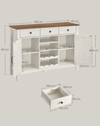 Kitchen cupboard with wine rack vintage white honey brown