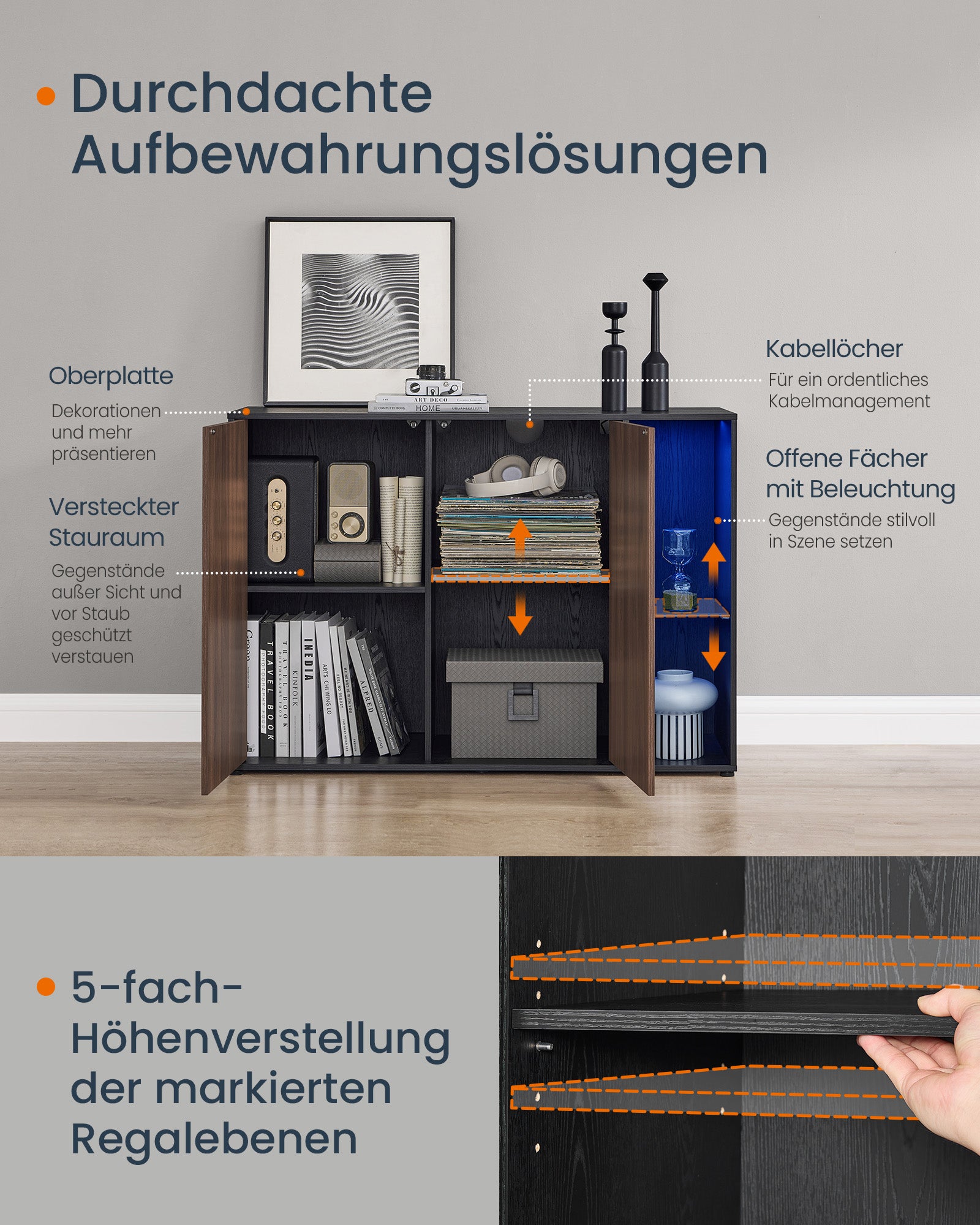 Sideboard - With Lighting & Toolless Technology