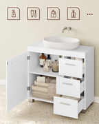 Washbasin furniture - Bathroom furniture - With 3 drawers - White