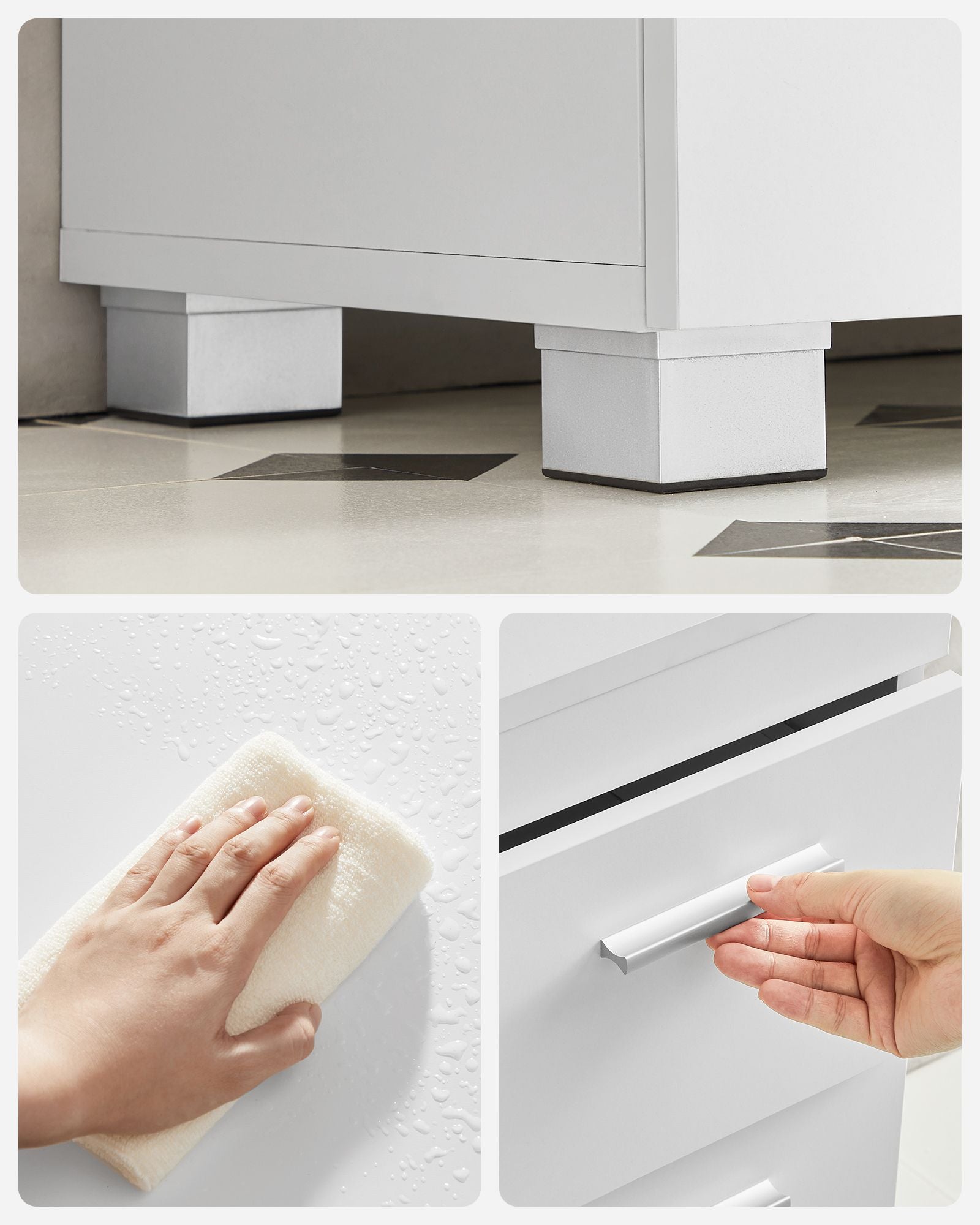 Washbasin furniture - Bathroom furniture - With 3 drawers - White