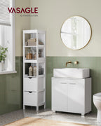 Washbasin furniture with compartments and legs