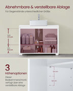 Washbasin furniture with doors and compartments