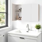 Mirror cabinet - Bathroom cabinet with 3 doors and storage compartments