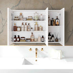 Mirror cabinet - Bathroom cabinet with 3 doors and storage compartments