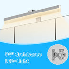 Bathroom furniture with LED lighting, sockets, hanging basket