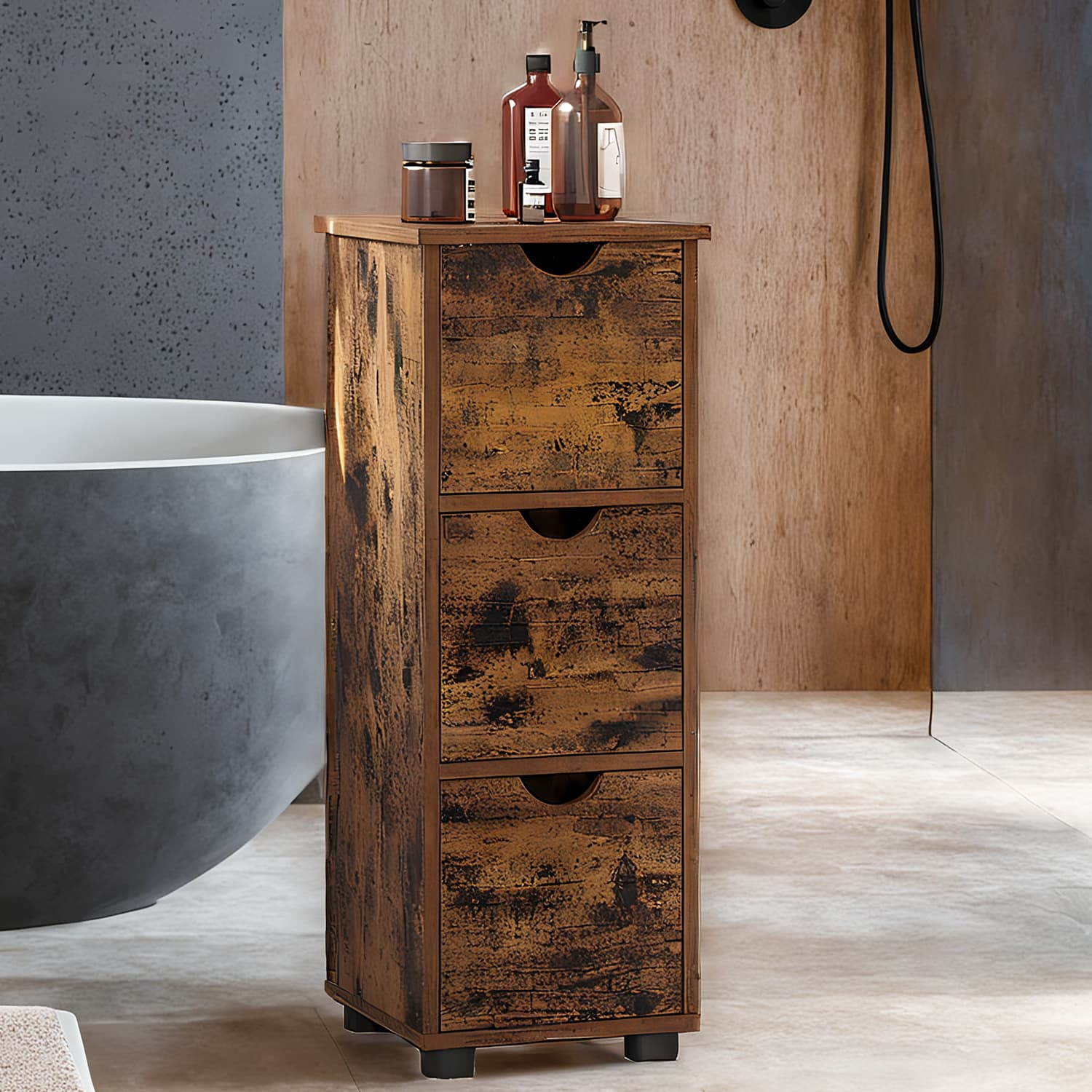 Bathroom furniture, storage cupboard, with 3 drawers