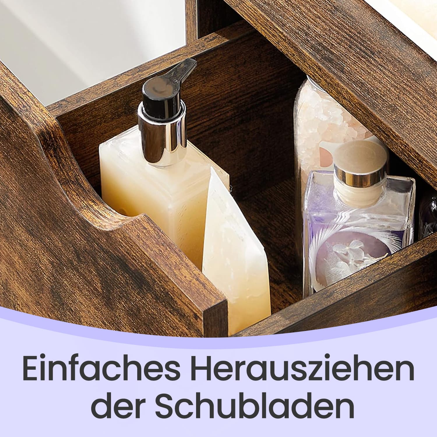 Bathroom furniture, storage cupboard, with 3 drawers