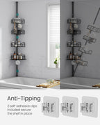 4-layer corner shower truck-Span pole-without drilling-ink-black