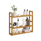 Bath rack with 3 adjustable shelves - 15x60x54 cm - coffee brown