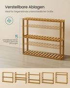 Bath rack with 3 adjustable shelves - 15x60x54 cm - coffee brown