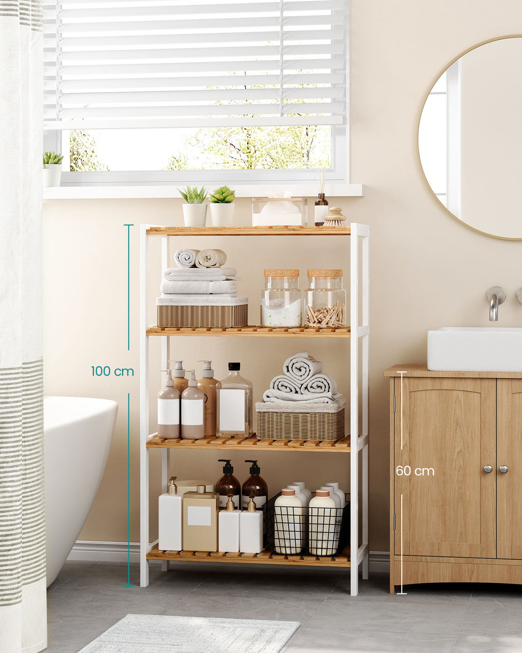 Bamboo Bamboo 26 x 60 x 100 cm white-natural color