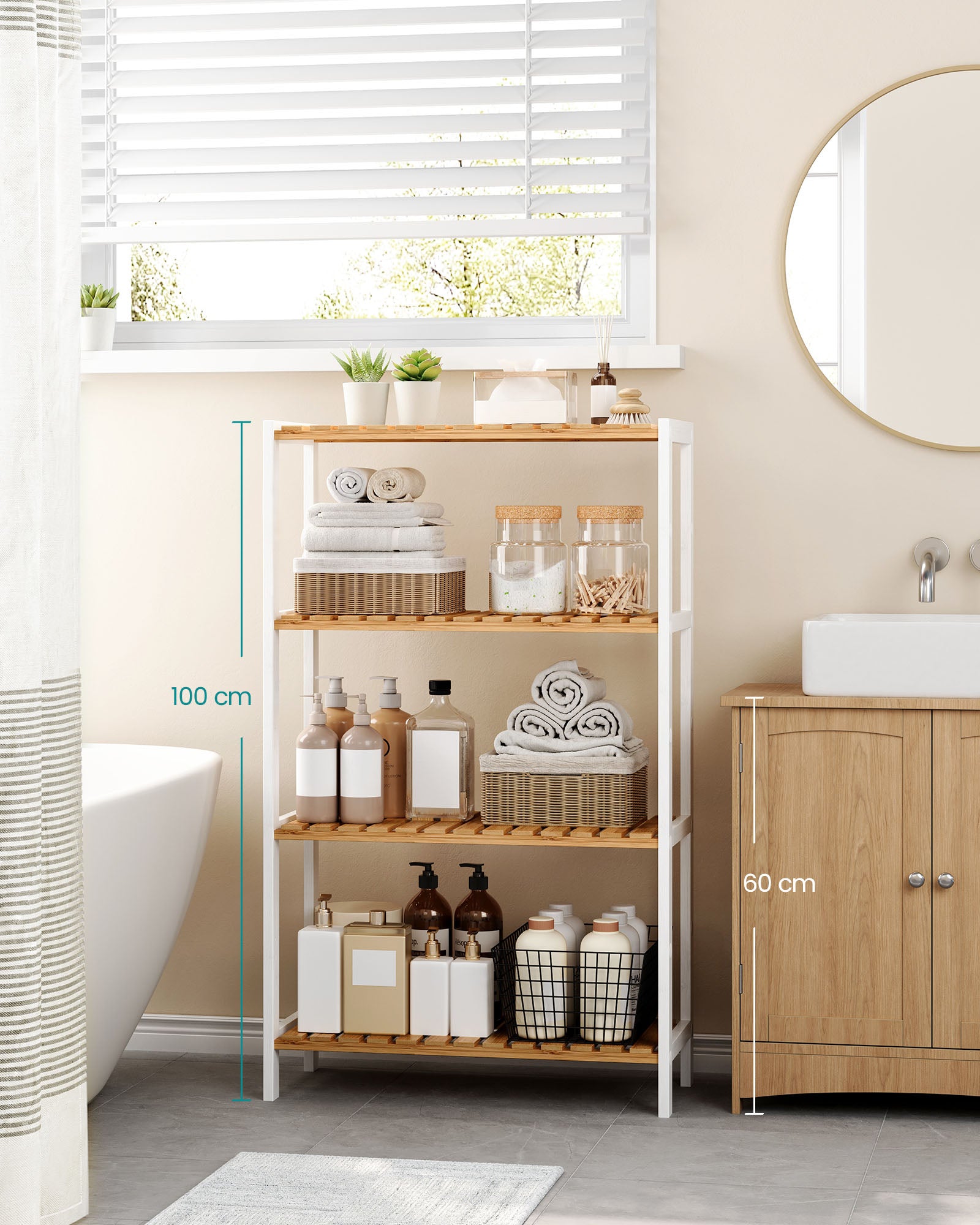 Bamboo Bamboo 26 x 60 x 100 cm white-natural color