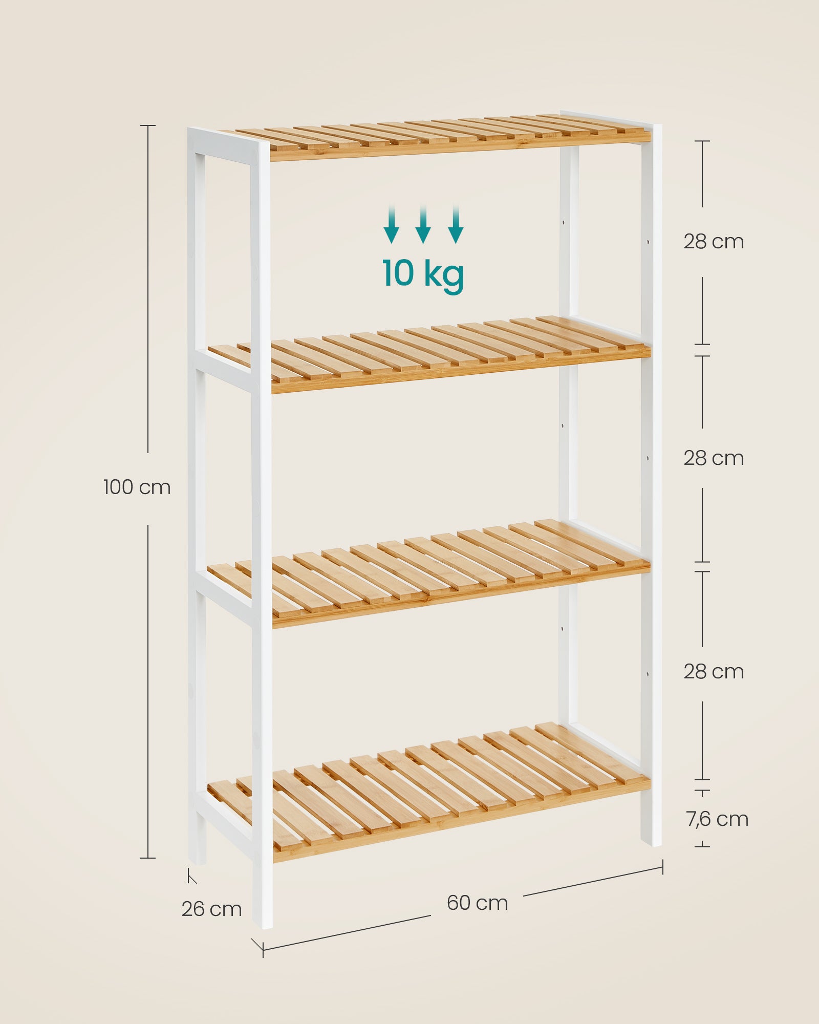 Bamboo Bamboo 26 x 60 x 100 cm white-natural color