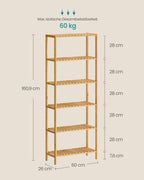Bamboo plank with six levels