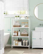 Bamboo bathroom board 26 x 60 x 100 cm white