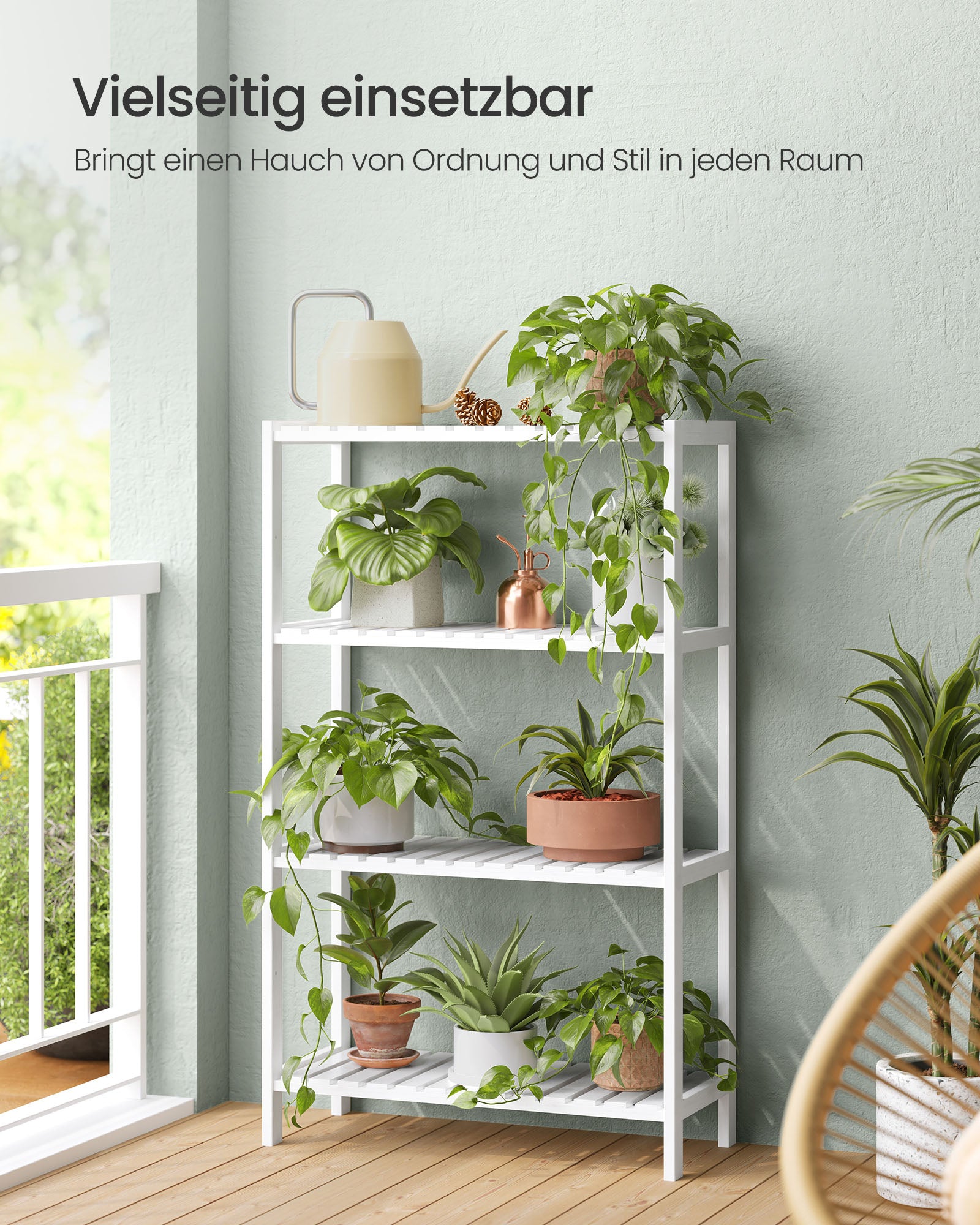 Bamboo bathroom board 26 x 60 x 100 cm white