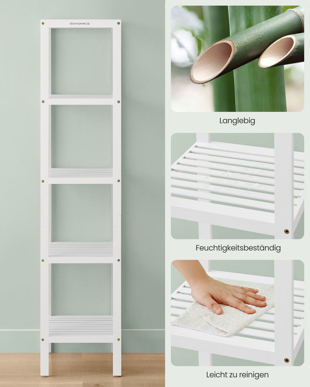 Bathroom shelf - narrow - with 5 levels - Wolkwit