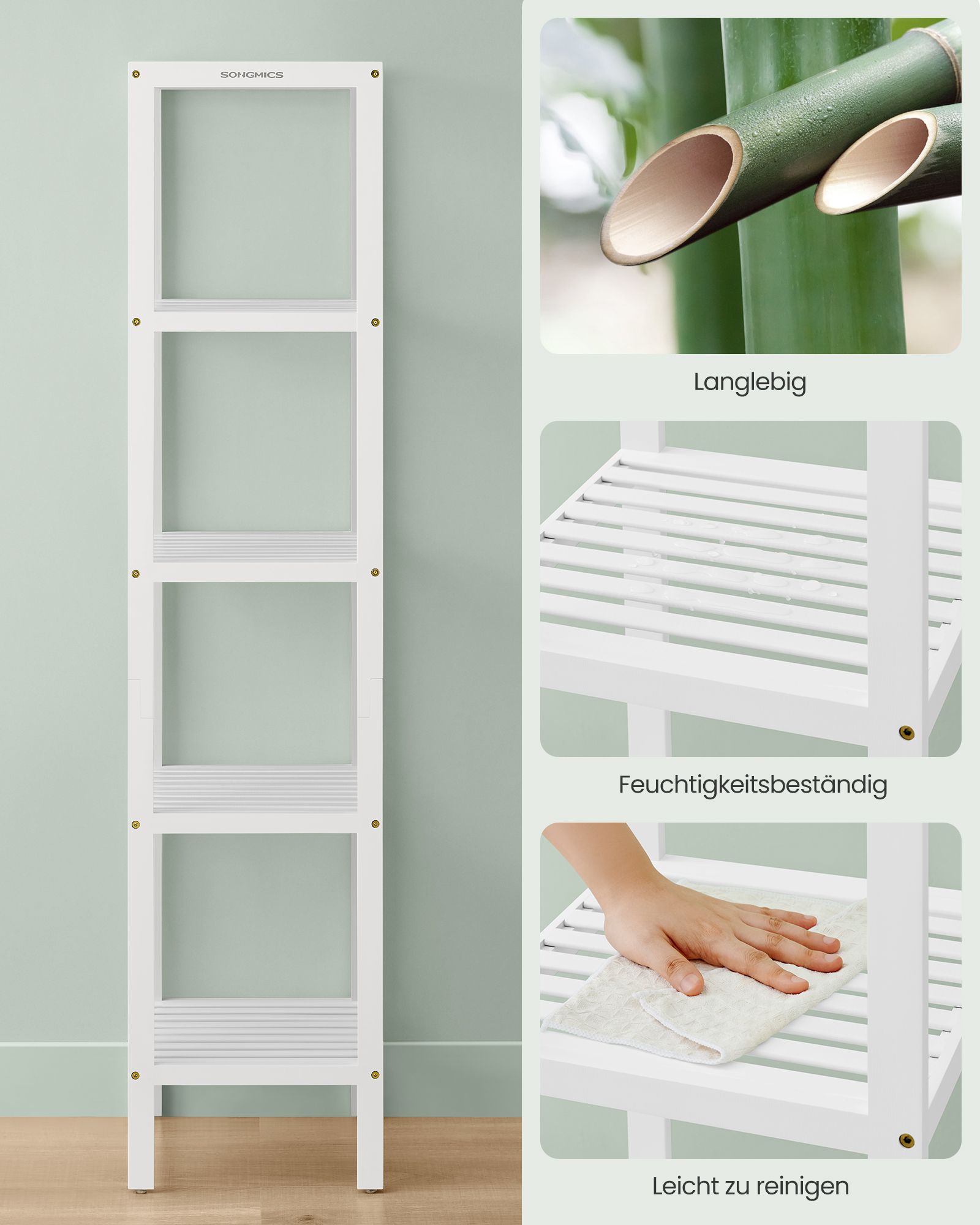 Bathroom shelf - narrow - with 5 levels - Wolkwit
