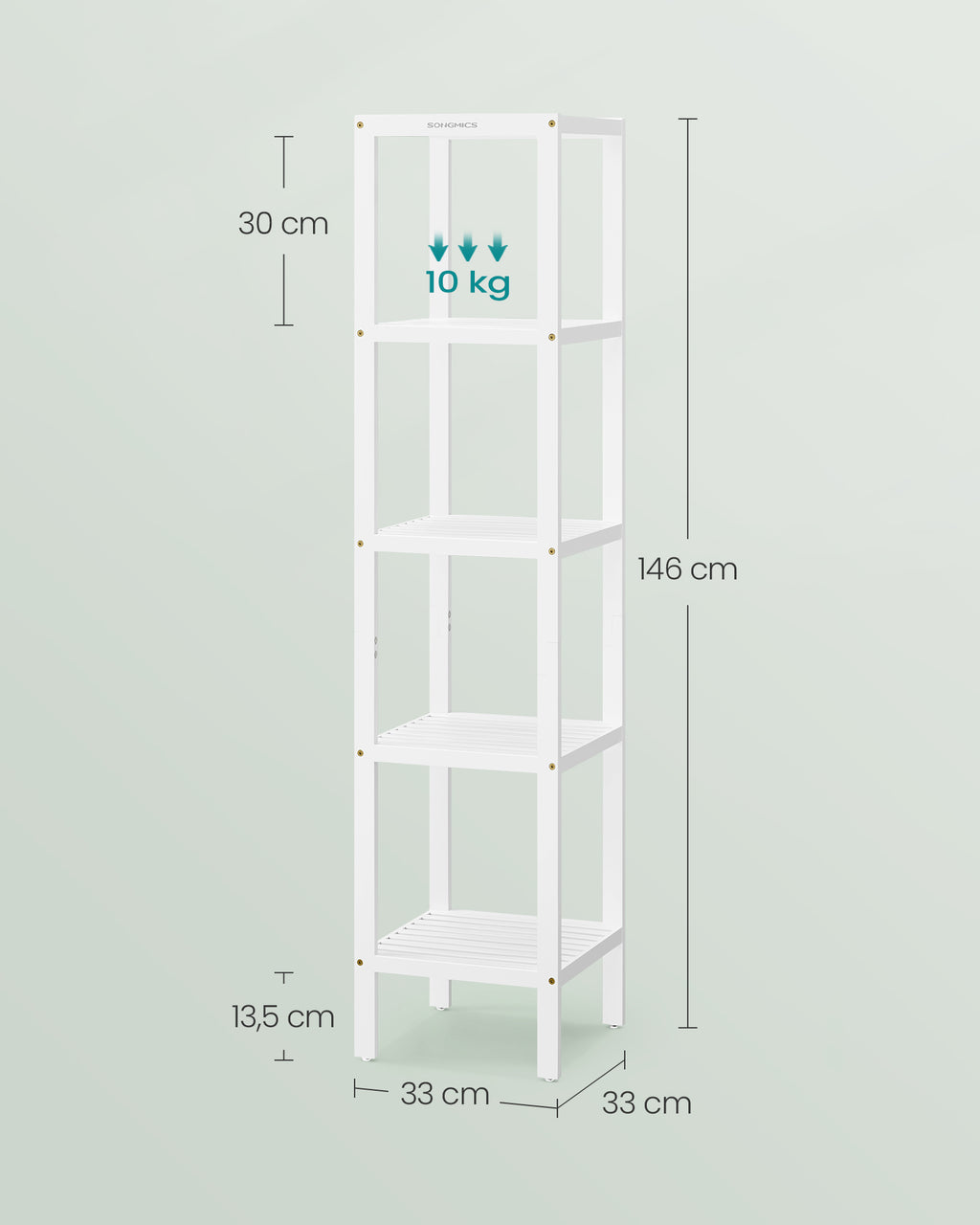 Bathroom shelf - narrow - with 5 levels - Wolkwit