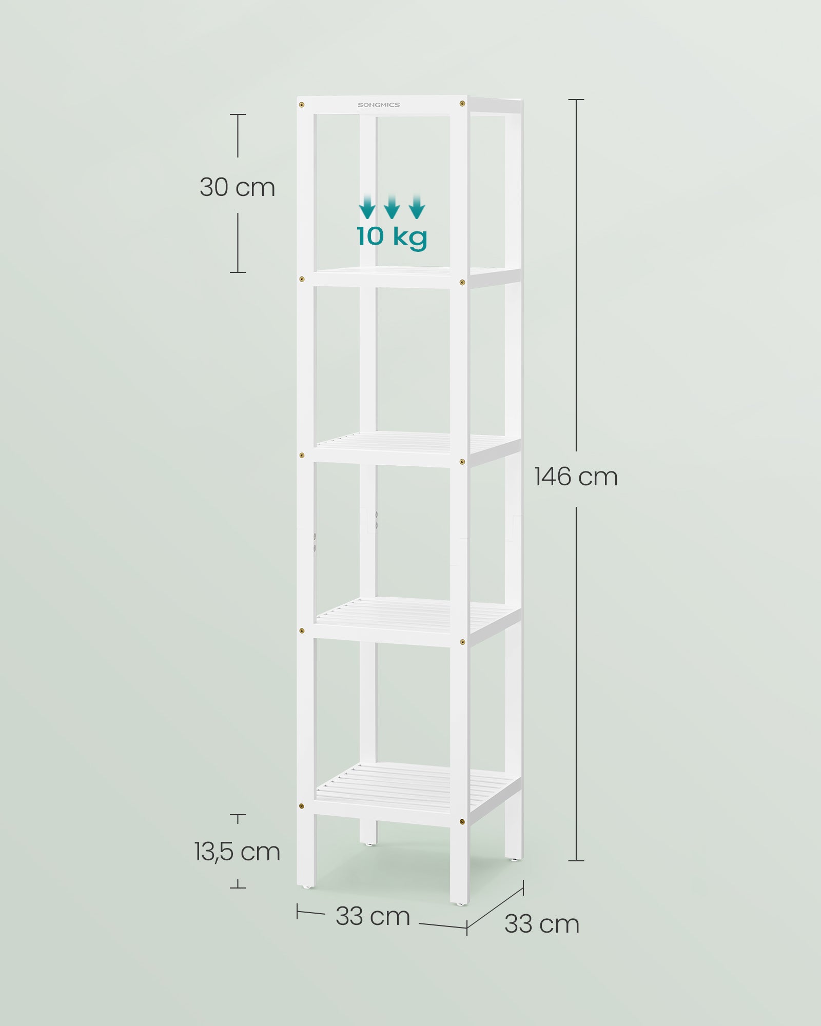 Bathroom shelf - narrow - with 5 levels - Wolkwit