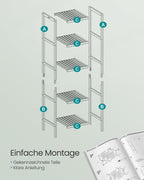 Bathroom shelf - narrow - with 5 levels - Wolkwit