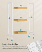 Bathroom shelf-with 3 levels-narrow-space-saving-white-nature color
