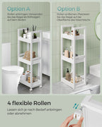 Bathroom shelf - with 3 levels - narrow - space -saving - white
