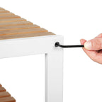 Shoe rack - bamboo shoe shelf - also as a plant rack or bathroom rack - white