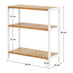 Shoe rack - bamboo shoe shelf - also as a plant rack or bathroom rack - white