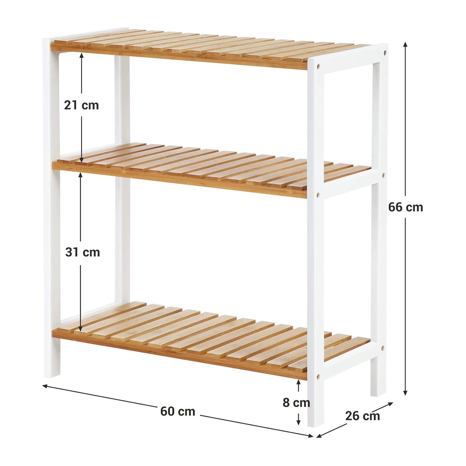 Shoe rack - bamboo shoe shelf - also as a plant rack or bathroom rack - white