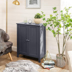 Bathroom cabinet - Storage cupboard - With 2 adjustable shelves - 2 doors - Gray