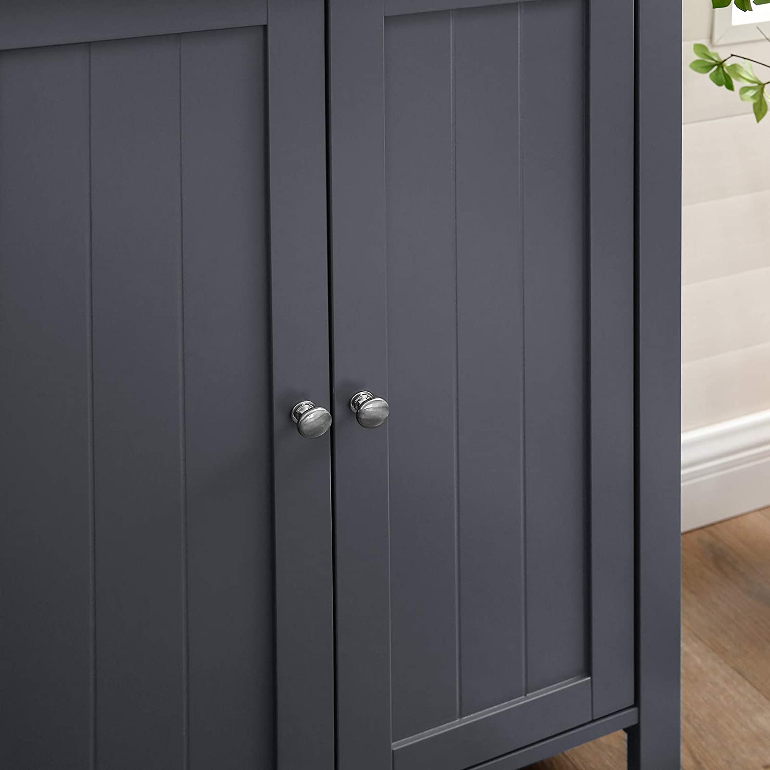 Bathroom cabinet - Storage cupboard - With 2 adjustable shelves - 2 doors - Gray