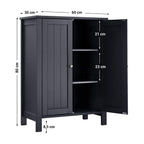 Bathroom cabinet - Storage cupboard - With 2 adjustable shelves - 2 doors - Gray