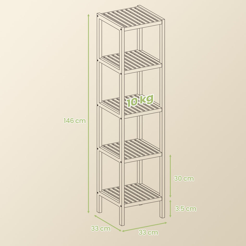 Bathroom board 5 levels, narrow shelf standing, multifunctional storage rack