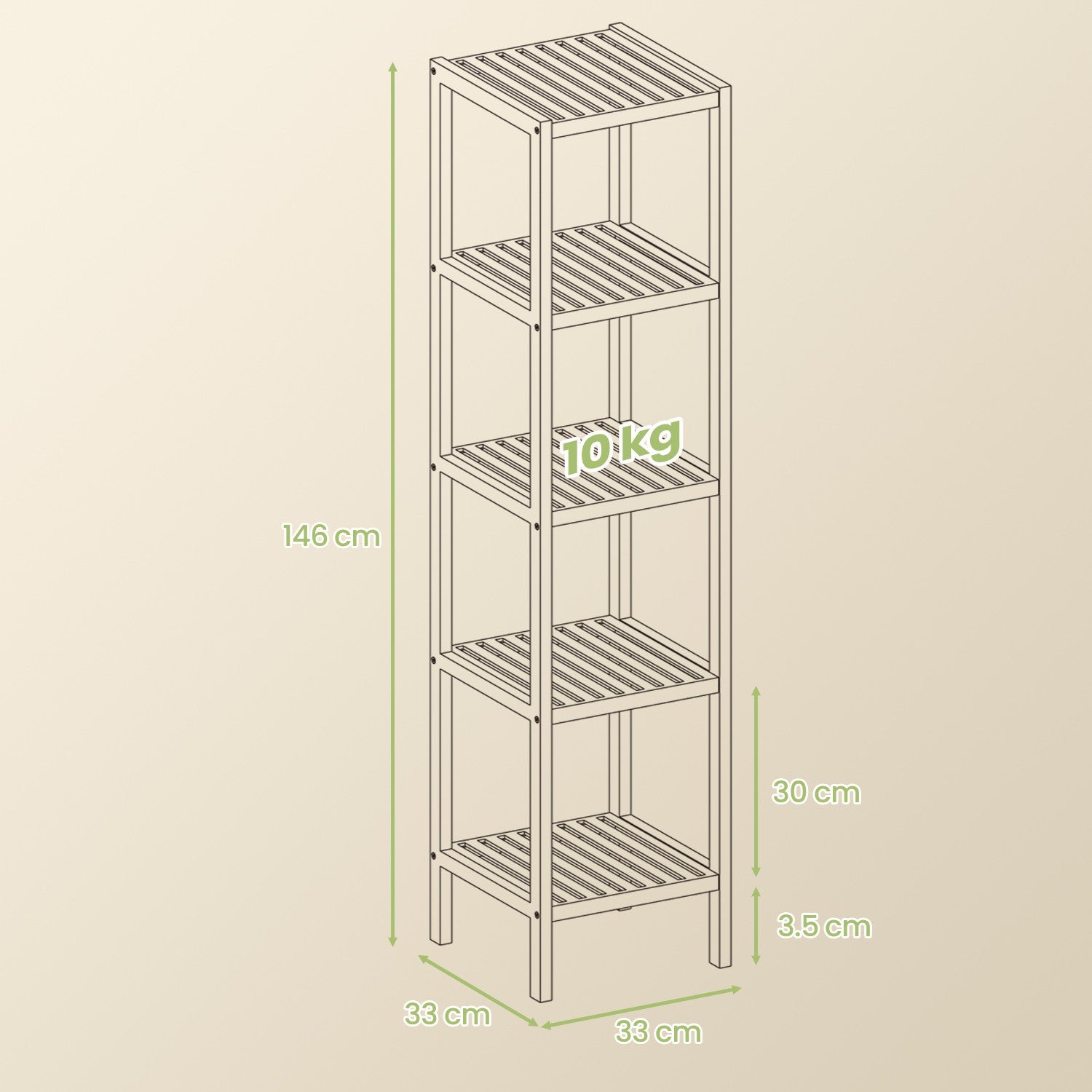 Bathroom board 5 levels, narrow shelf standing, multifunctional storage rack